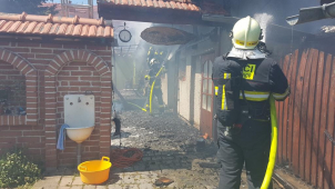 V Hrdibořicích hoří přístavek domu