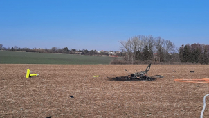 Na obchvatu Olomouce spadl ultralehký vrtulník, pilot nepřežil