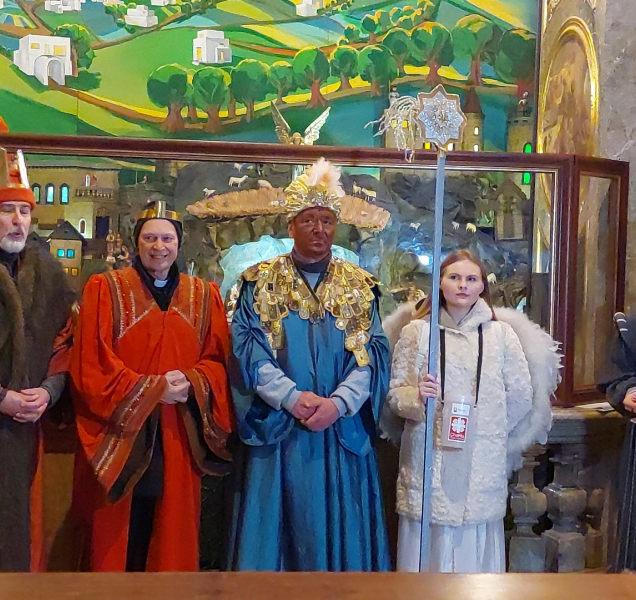 Tři králové vyjeli do města od katedrály