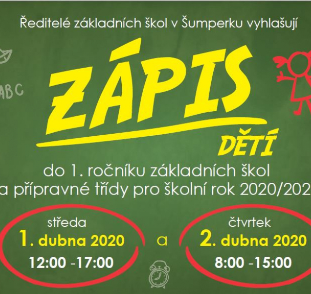 Žádosti o zápis do šumperských škol budou poprvé elektronicky